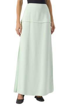 Женская юбка из вискозы JIL SANDER светло-зеленого цвета, арт. J01MA0153-J65289 | Фото 3 (Длина Ж (юбки, платья, шорты): Макси; Материал внешний: Вискоза; Стили: Кэжуэл)