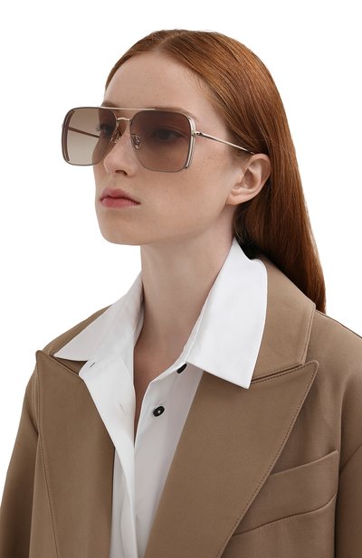 Солнцезащитные очки LINDA FARROW золотого цвета по цене 79100 руб., арт. LFL1122C4 SUN, фото 2 Солнцезащитные очки LINDA FARROW, арт. LFL1122C4 SUN, фото 2