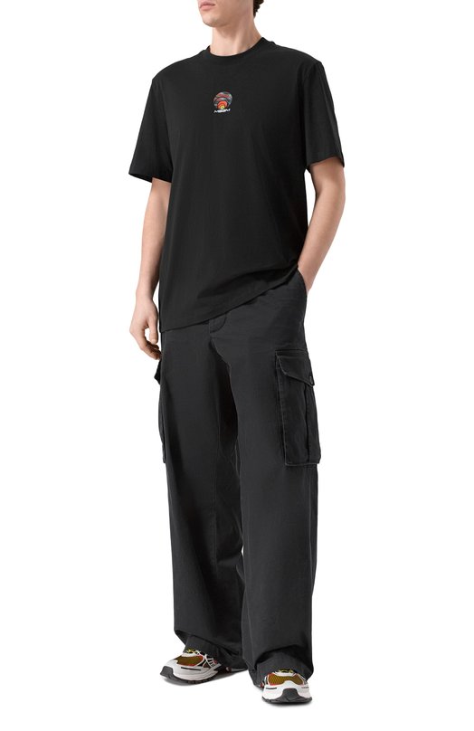Хлопковая футболка MSGM 4040MM121N/267002 Чёрный  4040MM121N/267002 Фото 2