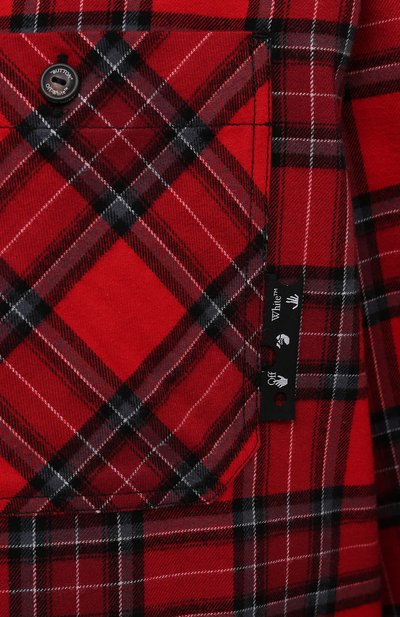 Хлопковая рубашка OFF-WHITE красного цвета по цене 74700 руб., арт. 0MGA133S21FAB001, фото 5 Хлопковая рубашка OFF-WHITE, арт. 0MGA133S21FAB001, фото 5