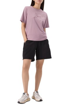 Женская хлопковая футболка DSQUARED2 розового цвета, арт. S75GD0453/D20035 | Фото 2 (Рукава: Короткие; Драгоценные камни: Проставлено; Длина (для топов): Стандартные; Материал сплава: Проставлено; Принт: С принтом; Стили: Кэжуэл; Материал внешний: Хлопок)