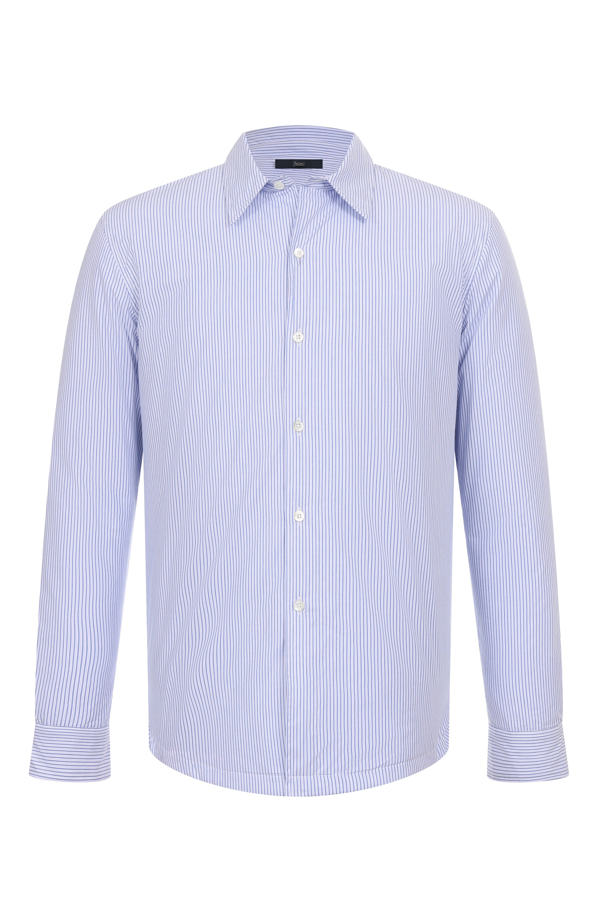 Хлопковая куртка-рубашка HERNO голубого цвета по цене 48800 руб., арт. GI000512U/13255, фото 1 Хлопковая куртка-рубашка HERNO, арт. GI000512U/13255, фото 1