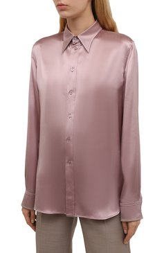 Женская шелковая рубашка RALPH LAUREN розового цвета, арт. 290858215 | Фото 3 (Рукава: Длинные; Длина (для топов): Стандартные; Материал внешний: Шелк; Стили: Романтичный; Женское Кросс-КТ: Рубашка-одежда; Принт: Без принта; Драгоценные камни: Проставлено; Материал сплава: Проставлено)