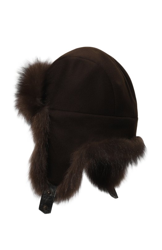 Шапка-ушанка Майкл с отделкой из меха фишера FurLand 0201409710004300066 Коричневый  0201409710004300066 Фото 2