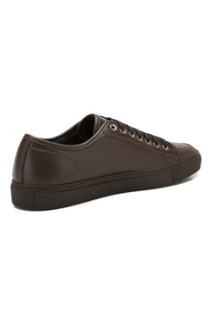 Мужские кожаные кеды BRIONI темно-коричневого цвета, арт. QHH40L/P9730 | Фото 4 (Подошва: Массивная; Материал утеплителя: Натуральный мех; Материал внутренний: Натуральная кожа; Статус проверки: Проверена категория; Региональные ограничения белый список (Axapta Mercury): RU; Стили: Классический; Драгоценные камни: Проставлено; Материал сплава: Проставлено; Материал внешний: Натуральная кожа; Кросс-КТ: Низкие)