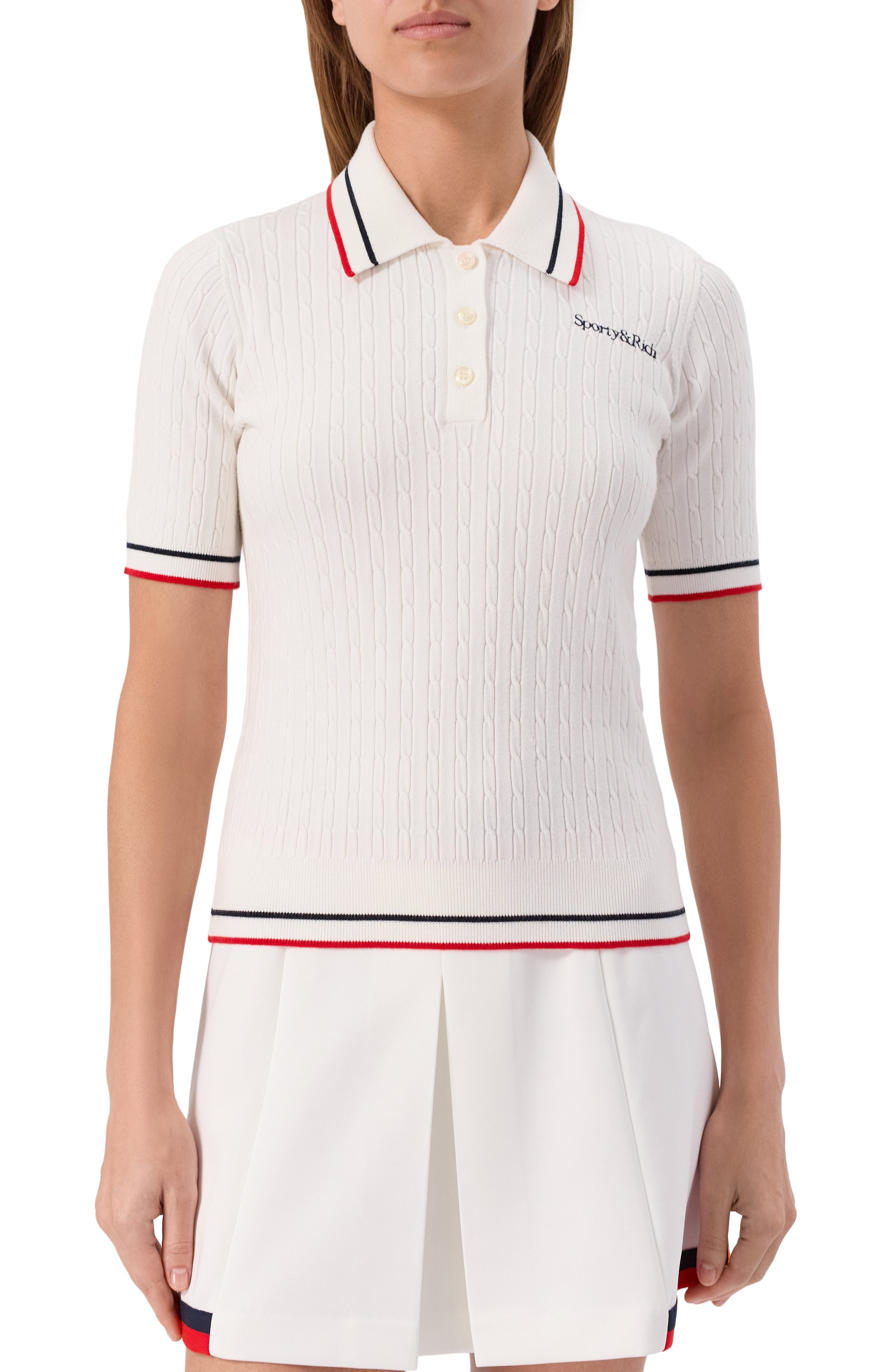 Поло из вискозы SPORTY AND RICH, арт. T0068602300WH58, фото 3