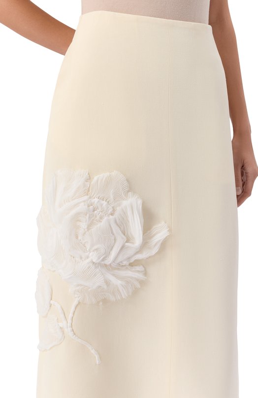 Юбка из вискозы и шелка Jil Sander J03MA0222/J65005 Кремовый  J03MA0222/J65005 Фото 5