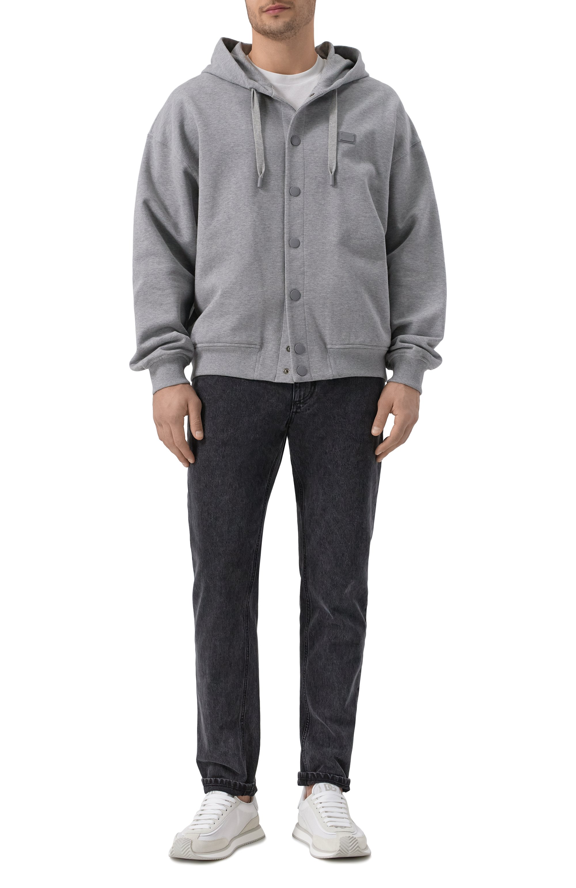 Хлопковая толстовка DOLCE & GABBANA серого цвета по цене 126000 руб., арт. G9BNKT/G702K, фото 2 Хлопковая толстовка DOLCE & GABBANA, арт. G9BNKT/G702K, фото 2