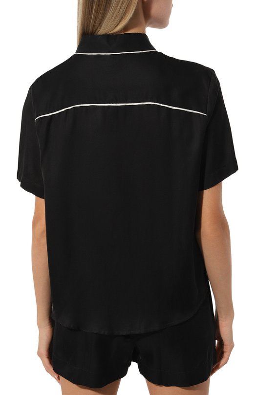 Рубашка из вискозы и хлопка Pinko 103746-A1XM Чёрный  103746-A1XM Фото 4