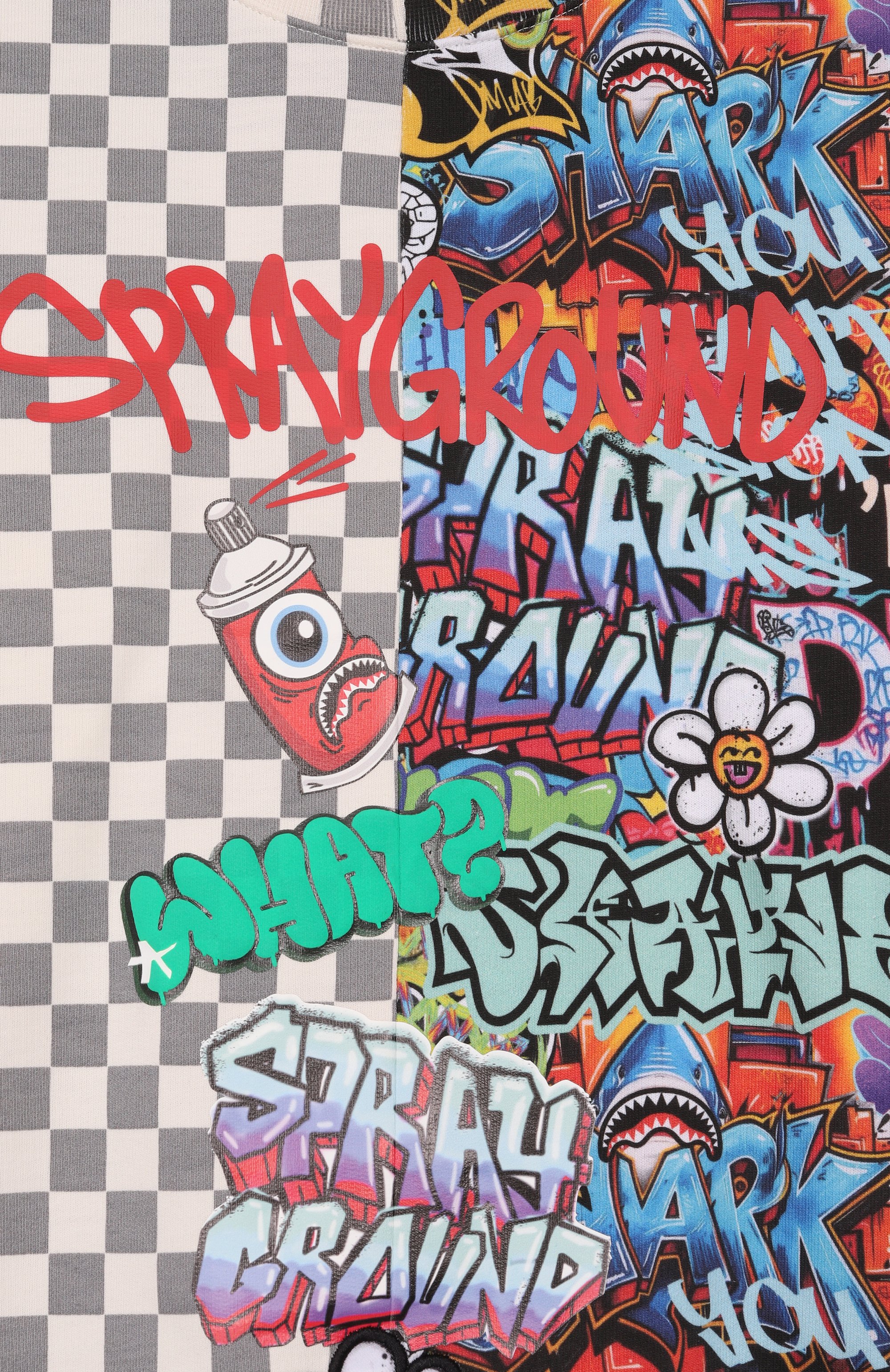 Хлопковый свитшот SPRAYGROUND, арт. SPY1409E/SPRAYGR0UND WRITERS SPLIT 0VER CREWNECK, фото 3