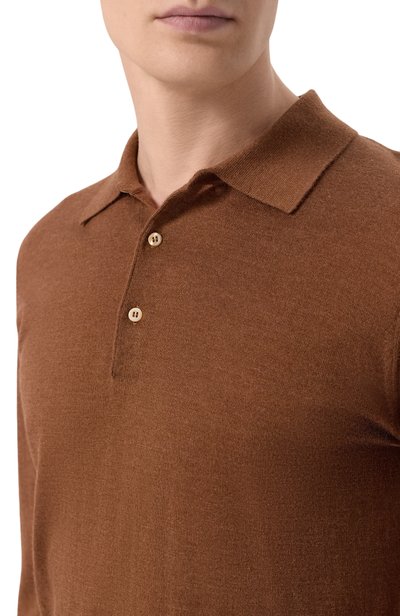 Поло из кашемира и шелка CORNELIANI коричневого цвета по цене 79950 руб., арт. 28M539/2A25129, фото 5 Поло из кашемира и шелка CORNELIANI, арт. 28M539/2A25129, фото 5