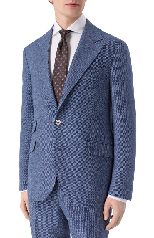 Шерстяной костюм Brunello Cucinelli MV414LDWH Голубой  MV414LDWH Фото 2