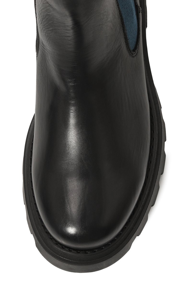 Детские кожаные челси RONDINELLA черного цвета, арт. 11932-1A/37-39 | Фото 4 (Материал утеплителя: Натуральный мех, Шерсть; Материал сплава: Проставлено; Нос: Не проставлено)