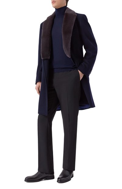 Кашемировое пальто с воротником из бобра STEFANO RICCI, арт. M1ZF992C10/C060HC/60, фото 2