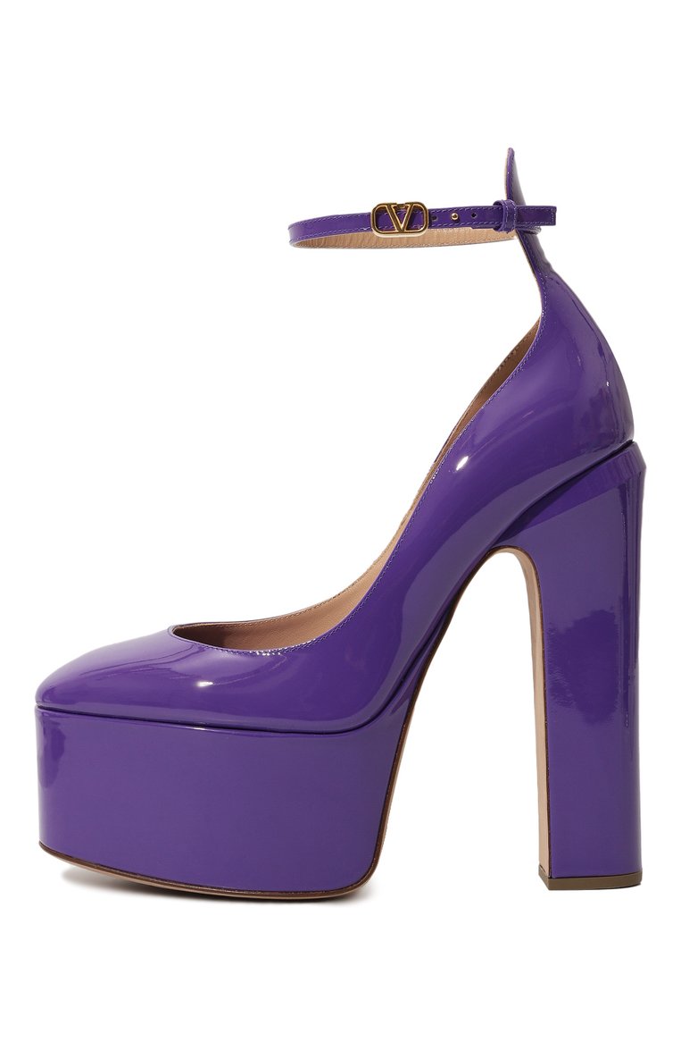 Женские кожаные туфли tan-go VALENTINO фиолетового цвета, арт. 2W2S0DQ3/VNE | Фото 2 (Подошва: Платформа; Материал внутренний: Натуральная кожа; Каблук высота: Высокий; Каблук тип: Устойчивый; Материал внешний: Натуральная кожа)