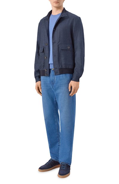 Хлопковый джемпер ANDREA CAMPAGNA голубого цвета по цене 28500 руб., арт. M5426-8055, фото 2 Хлопковый джемпер ANDREA CAMPAGNA, арт. M5426-8055, фото 2