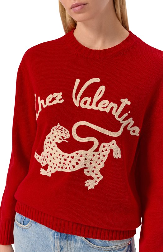 Шерстяной пуловер Valentino 8B3KC72N/A5N Красный  8B3KC72N/A5N Фото 5