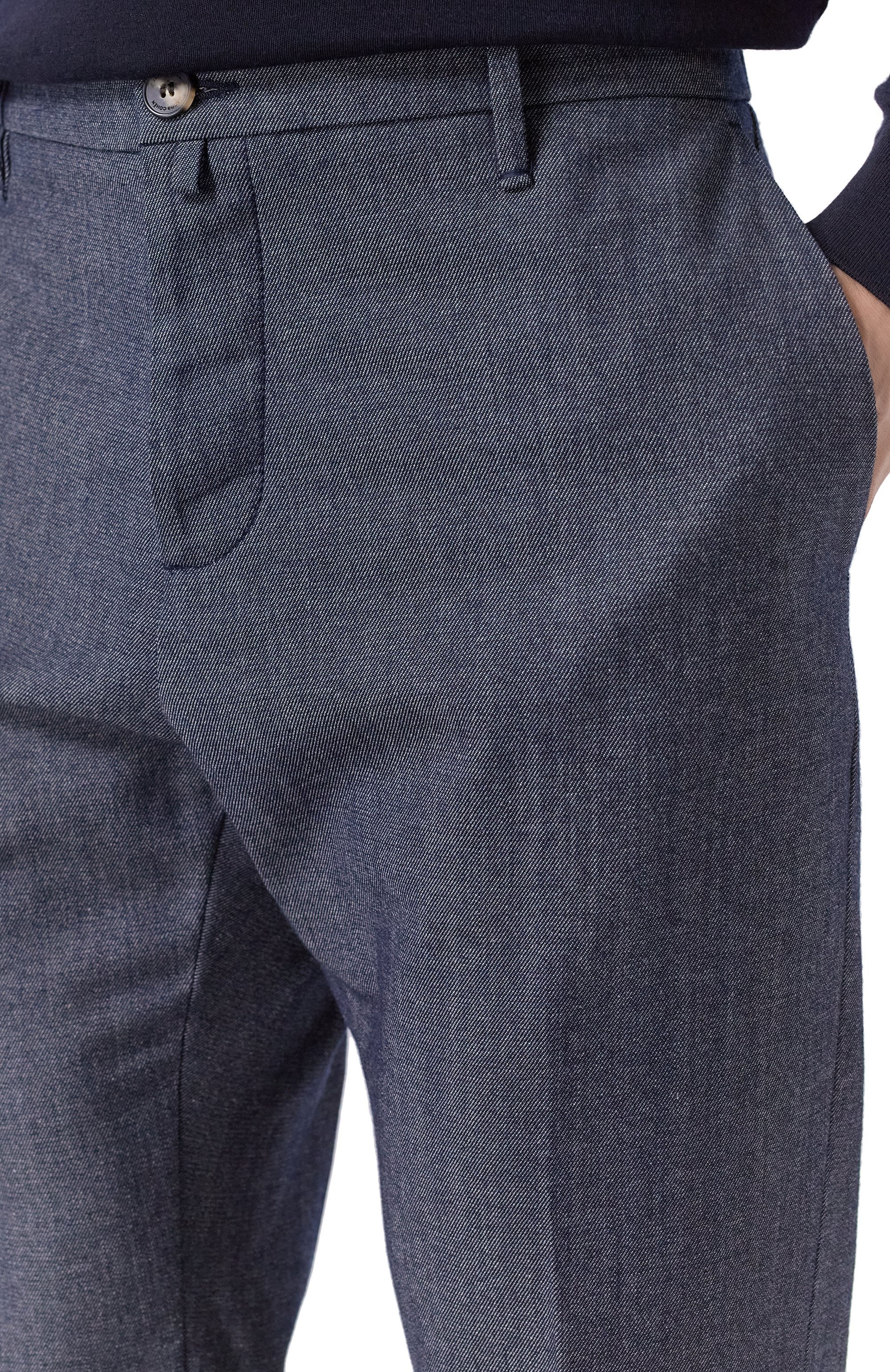 Брюки из хлопка и шерсти JACOB COHEN синего цвета по цене 73250 руб., арт. JUM_PT026 001 S4307 RW, фото 5 Брюки из хлопка и шерсти JACOB COHEN, арт. JUM_PT026 001 S4307 RW, фото 5