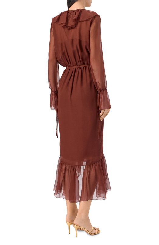 Шелковое платье MVST M26.2PW.D003/F136 Коричневый  M26.2PW.D003/F136 Фото 3