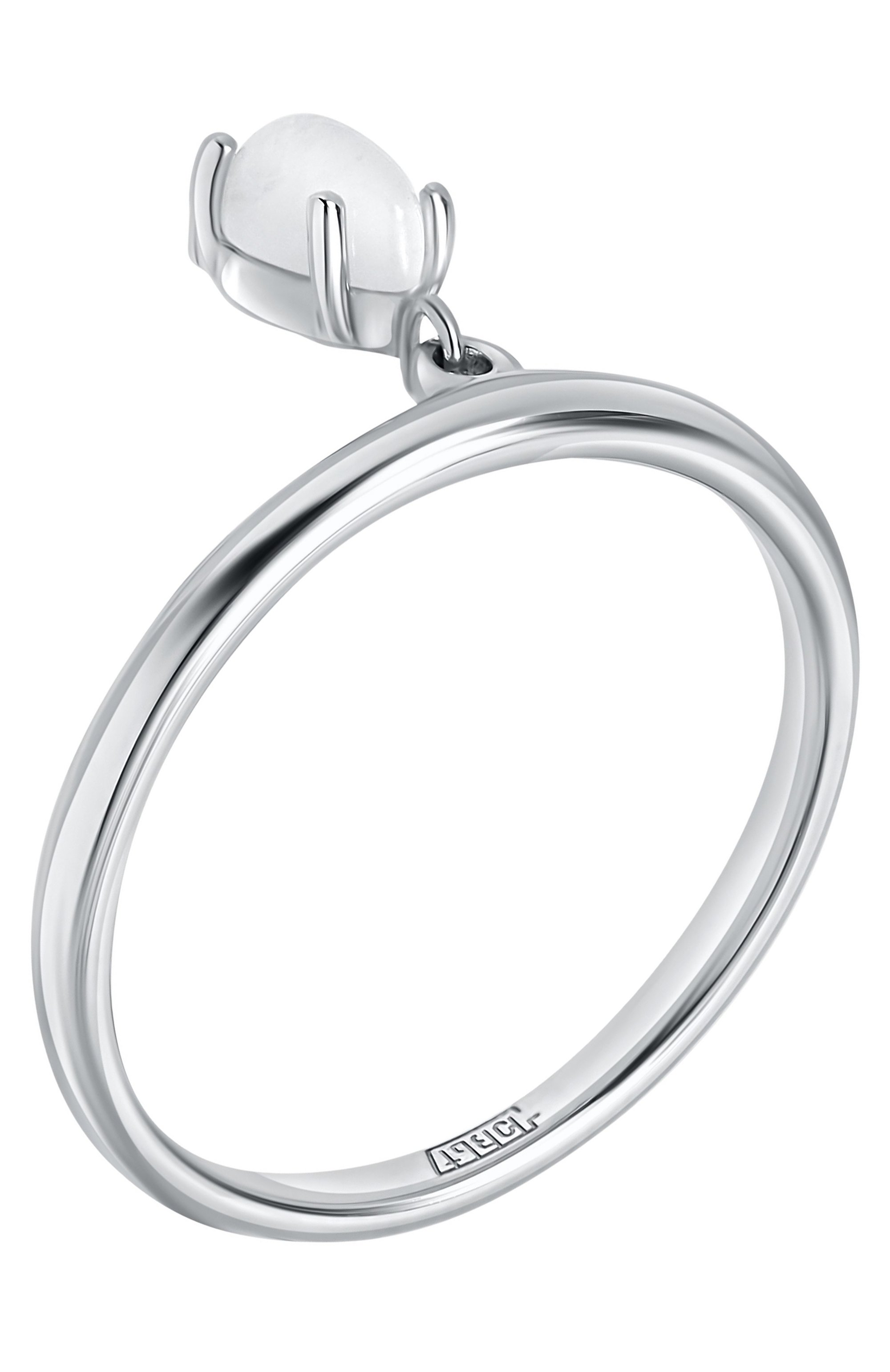 Кольцо water с лунным камнем MOONKA серебряного цвета по цене 6400 руб., арт. wt-sr-mns, фото 3 Кольцо water с лунным камнем MOONKA, арт. wt-sr-mns, фото 3