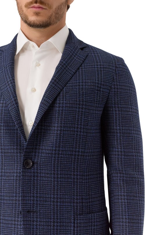 Пиджак из шелка и шерсти Zegna 1D7SG0/916702A9 Синий  1D7SG0/916702A9 Фото 6