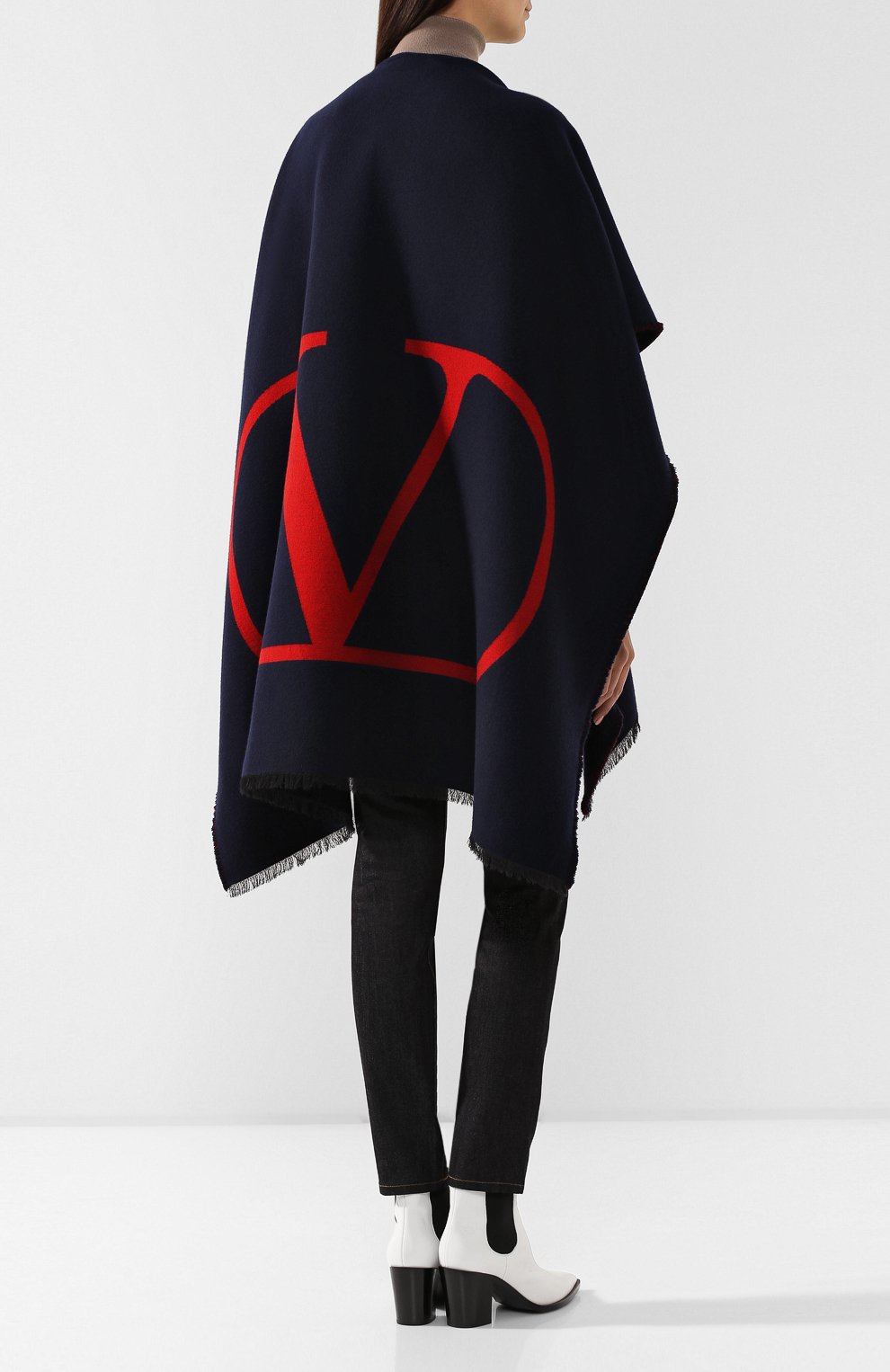 Пончо из смеси шерсти и шелка VALENTINO, арт. SW2EA018/DLV, фото 4