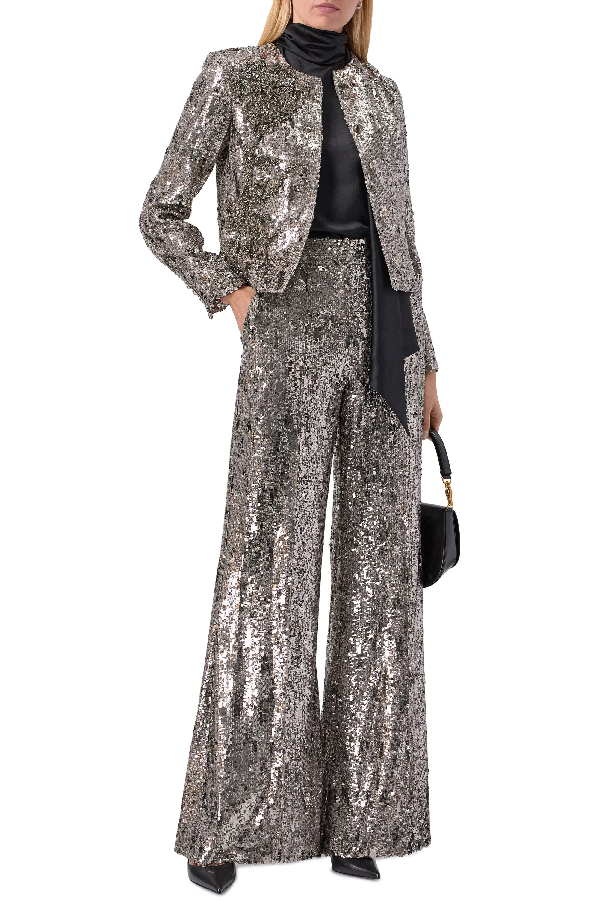 Брюки с отделкой пайетками ELIE SAAB, арт. P0005NP25/PA009, фото 2