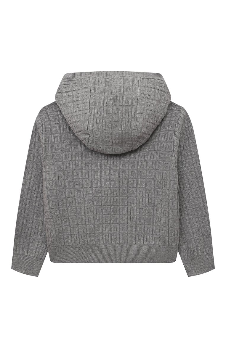 Детский толстовка из вискозы GIVENCHY серого цвета, арт. H15345/6A-12A | Фото 2 (Материал внешний: Вискоза; Рукава: Длинные; Девочки Кросс-КТ: Толстовка-одежда; Ростовка одежда: 8 лет | 128 см, 6 лет | 116 см, 10 - 11 лет | 140 - 146см, 12 лет | 152 см)