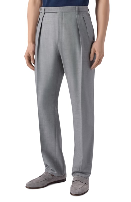 Шерстяные брюки Brioni RP3I0L/P1A0X Серый  RP3I0L/P1A0X Фото 3