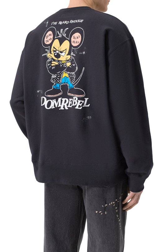 Хлопковый свитшот DOMREBEL M BLABLA/SWEATSHIRT Чёрный  M BLABLA/SWEATSHIRT Фото 4