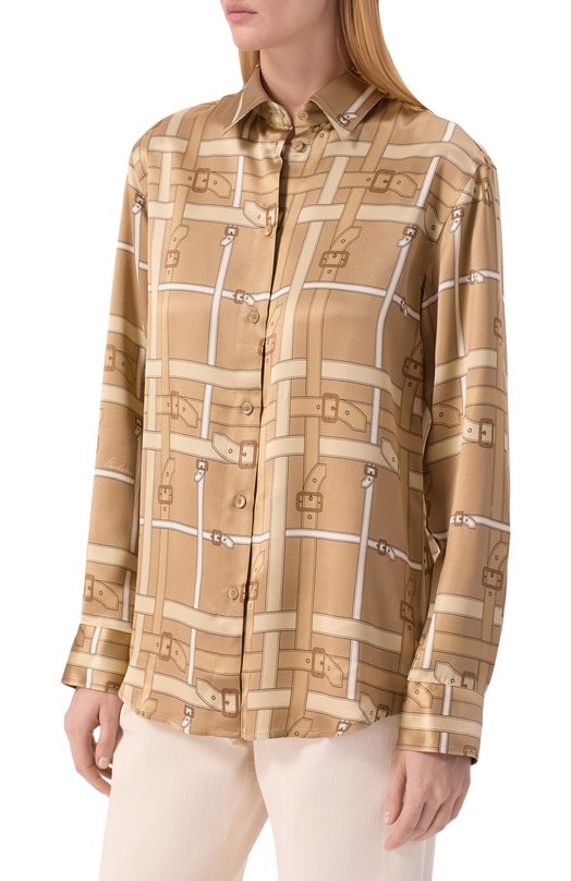 Атласная блузка Burberry 8120036 Бежевый  8120036 Фото 3