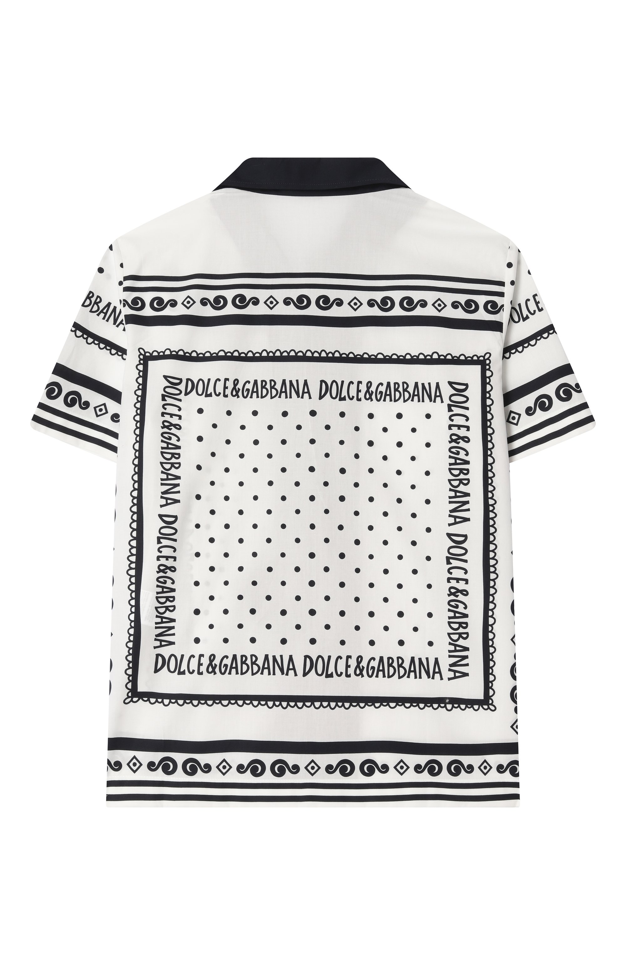 Хлопковая рубашка DOLCE & GABBANA черно-белого цвета по цене 63300 руб., арт. L44S10/FI5KQ/8-14, фото 2 Хлопковая рубашка DOLCE & GABBANA, арт. L44S10/FI5KQ/8-14, фото 2