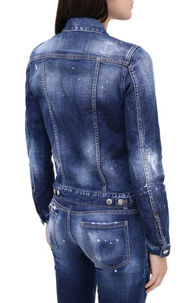 Джинсовая куртка DSQUARED2 синего цвета по цене 68700 руб., арт. S80AM0007/S30342, фото 4 Джинсовая куртка DSQUARED2, арт. S80AM0007/S30342, фото 4