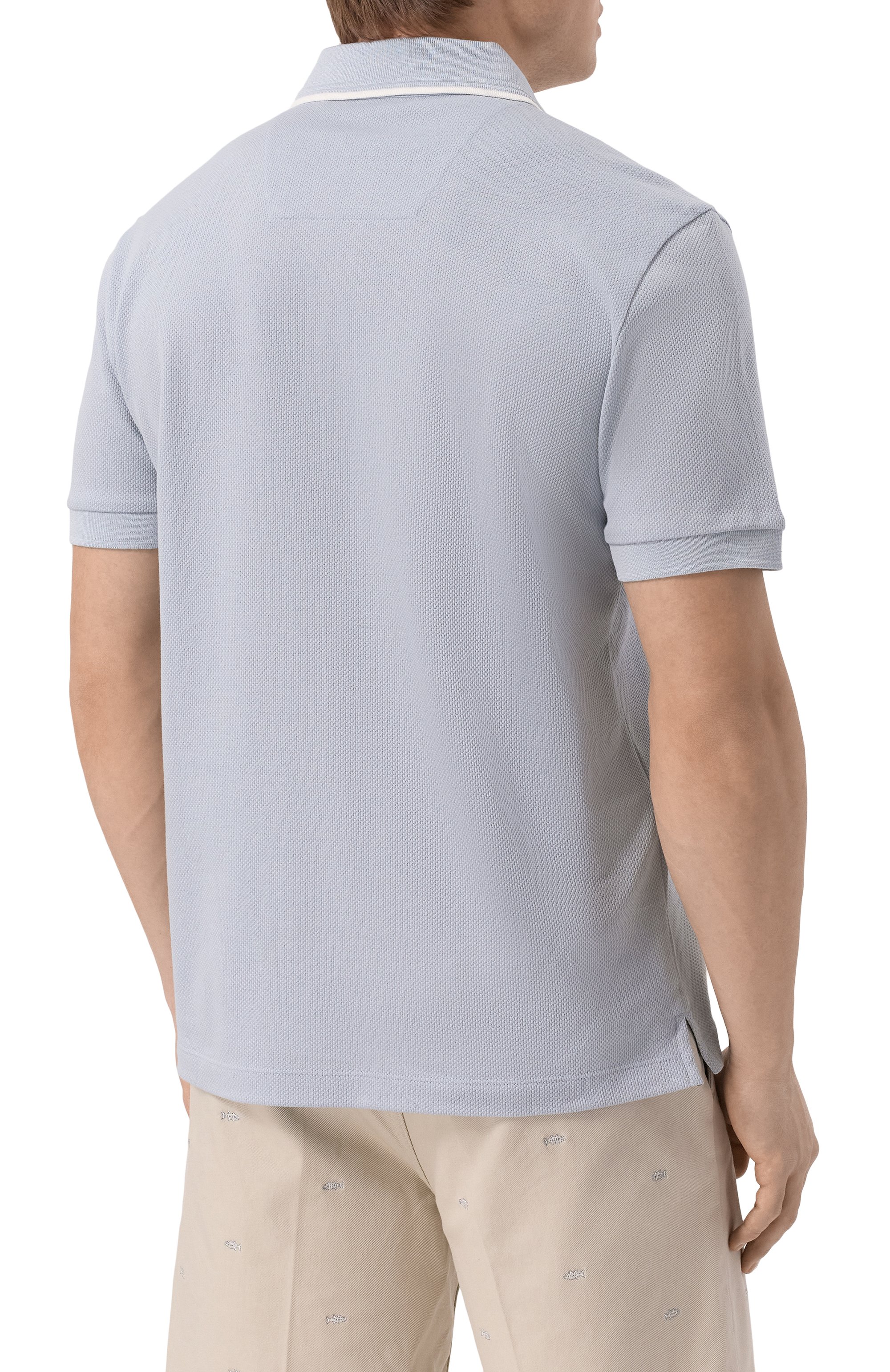 Хлопковое поло BOSS светло-голубого цвета по цене 17950 руб., арт. 50527650, фото 4 Хлопковое поло BOSS, арт. 50527650, фото 4