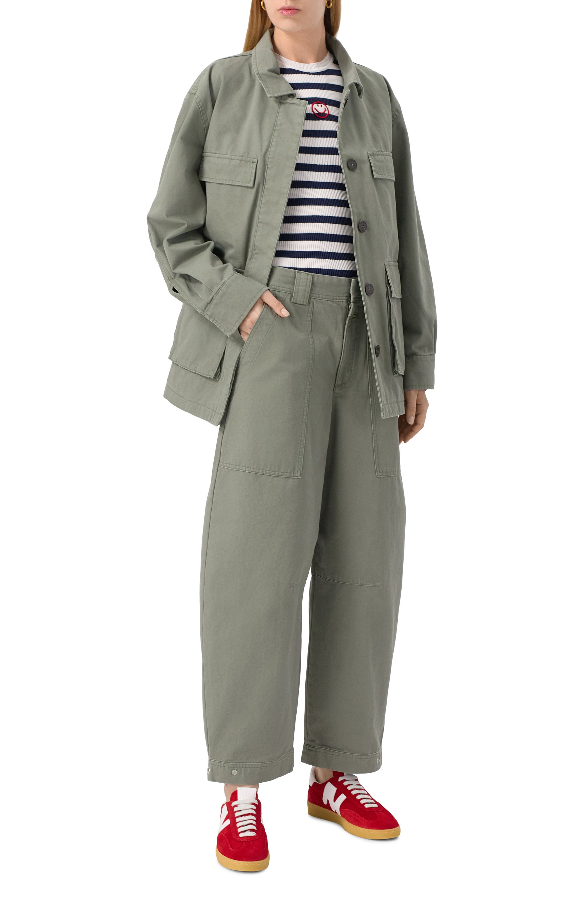 Хлопковые брюки CLOSED хаки цвета по цене 37800 руб., арт. C22734-61H-20, фото 2 Хлопковые брюки CLOSED, арт. C22734-61H-20, фото 2