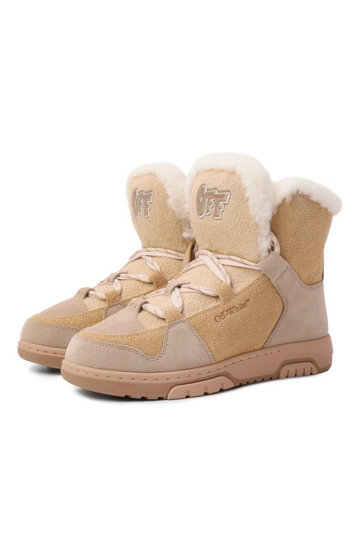 Комбинированные ботинки Off-White 0WIY001F25LEA0011011 Бежевый 0WIY001F25LEA0011011