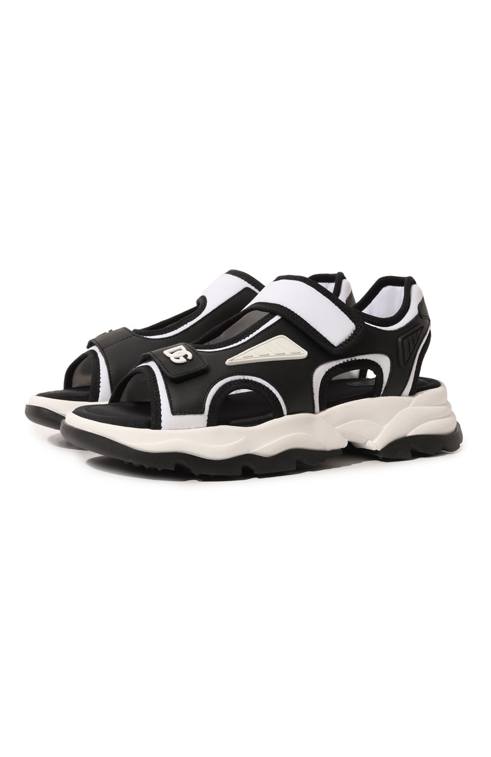 Сандалии DOLCE & GABBANA черно-белого цвета по цене 41250 руб., арт. DA5125/AS006/37-39, фото 1 Сандалии DOLCE & GABBANA, арт. DA5125/AS006/37-39, фото 1