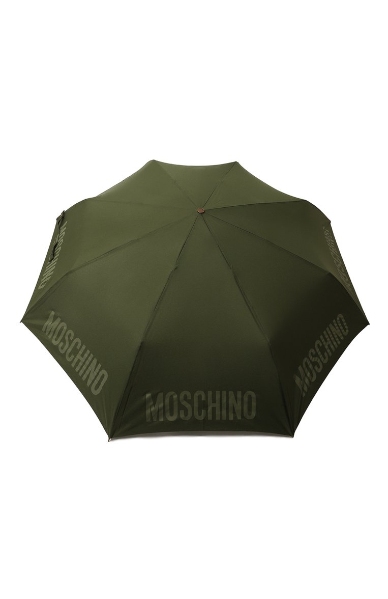 Мужской складной зонт MOSCHINO хаки цвета, арт. 8064-T0PLESS | Фото 1 (Материал сплава: Проставлено; Материал: Текстиль, Синтетический материал, Металл; Нос: Не проставлено)