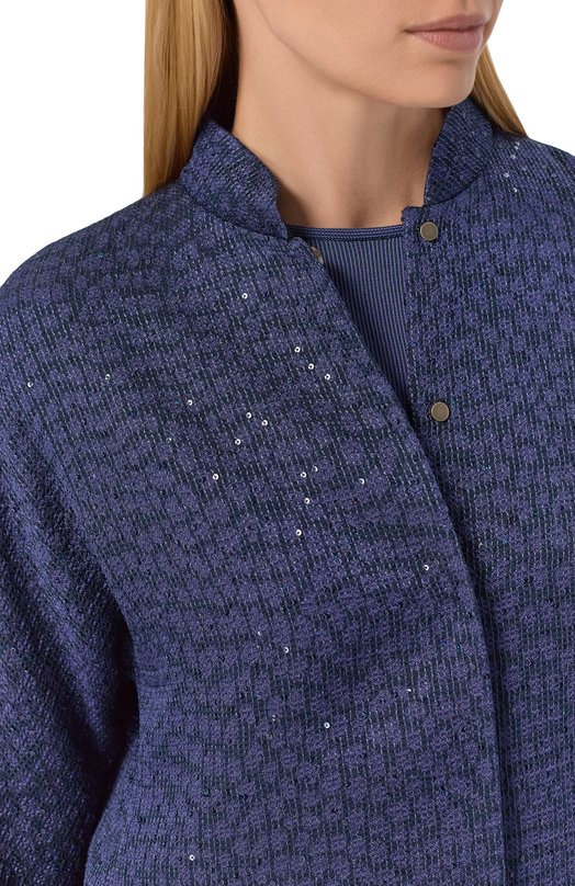 Жакет с отделкой пайетками Giorgio Armani GW002950/TE20159 Синий  GW002950/TE20159 Фото 5