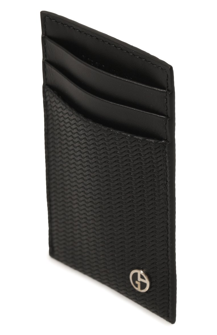 Мужской кожаный футляр для кредитных карт GIORGIO ARMANI черного цвета, арт. Y2R697/YS16E | Фото 3 (Материал: Натуральная кожа; Нос: Не проставлено)