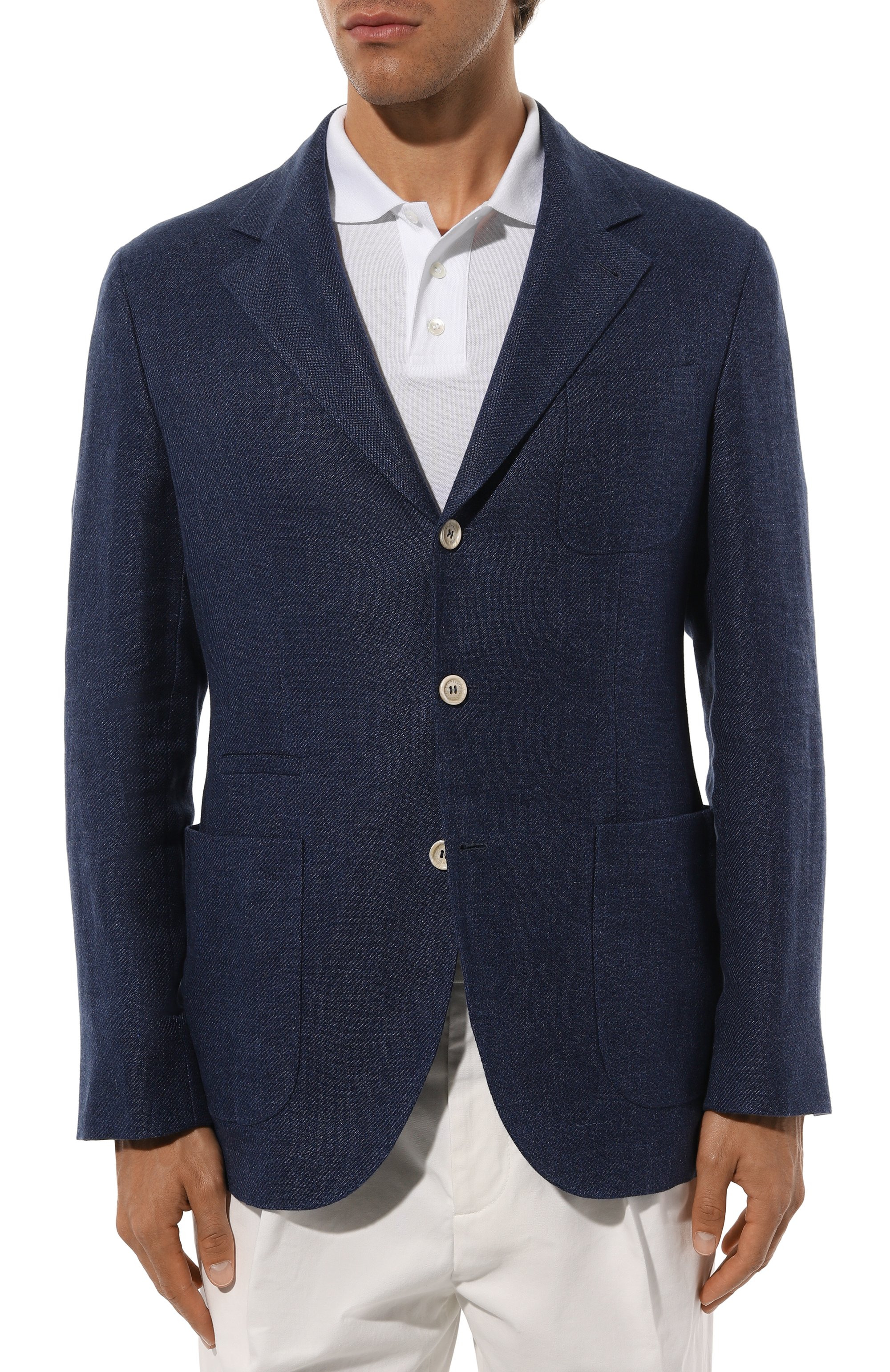 Пиджак изо льна и шерсти BRUNELLO CUCINELLI темно-синего цвета по цене 380000 руб., арт. MW4827BND, фото 5 Пиджак изо льна и шерсти BRUNELLO CUCINELLI, арт. MW4827BND, фото 5