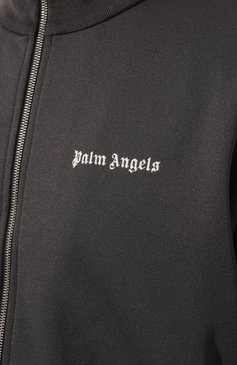 Мужской толстовка PALM ANGELS темно-серого цвета, �арт. PMBD058F23FAB0010701 | Фото 5 (Рукава: Длинные; Мужское Кросс-КТ: Толстовка-одежда; Материал внешний: Синтетический материал; Длина (для топов): Стандартные; Материал сплава: Проставлено; Стили: Спорт-шик; Материал подклада: Синтетический материал; Драгоценные камни: Проставлено)