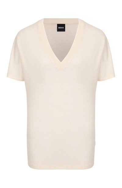 Женская футболка из вискозы и льна BOSS, арт. 50537543
