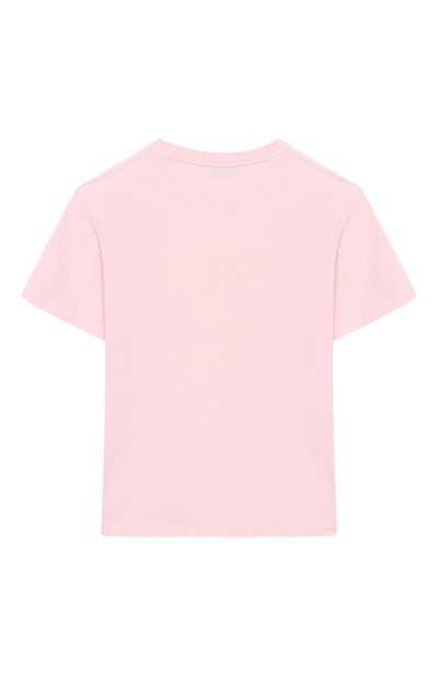 Хлопковая футболка MSGM KIDS розового цвета по цене 4695 руб., арт. S6MSJUTH001, фото 2 Хлопковая футболка MSGM KIDS, арт. S6MSJUTH001, фото 2