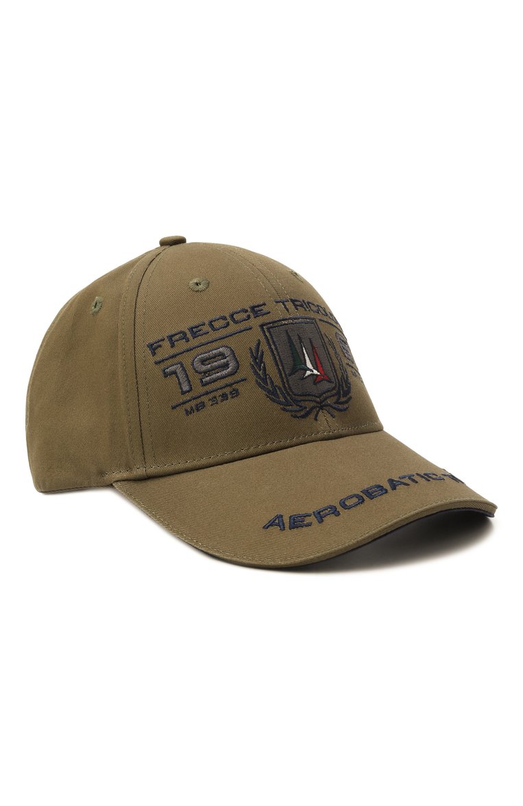 Мужская хлопковая бейсболка AERONAUTICA MILITARE хаки цвета, �арт. 251HA1206CT3299 | Фото 1 (Материал: Хлопок, Текстиль; Нос: Не проставлено)