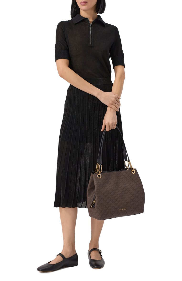 Женская сумка-тоут kensington large MICHAEL MICHAEL KORS темно-коричневого цвета, арт. 30F3G8KT7B | Фото 7 (Размер: large; Материал: Экокожа, Канва; Автоматизация ТО: Проставлено; Автоматизация состава: Проставлено)