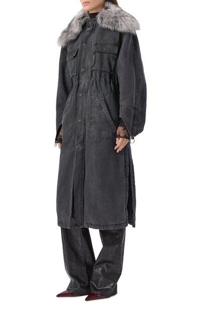 Хлопковая парка BLUMARINE черного цвета по цене 114500 руб., арт. 2J222W_SET, фото 3 Хлопковая парка BLUMARINE, арт. 2J222W_SET, фото 3