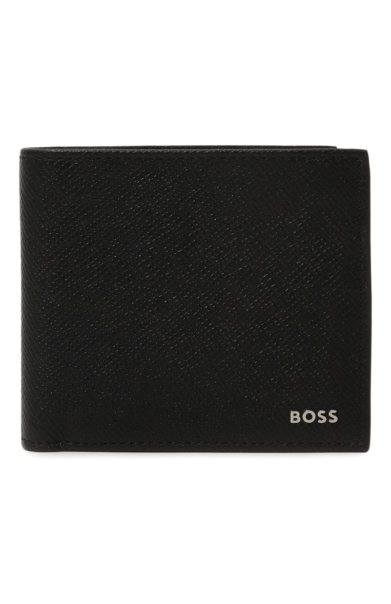Мужской кожаные портмоне BOSS черного цвета, арт. 50513646 | Фото 1 (Материал сплава: Проставлено; Материал: Натуральная кожа; Нос: Не проставлено)