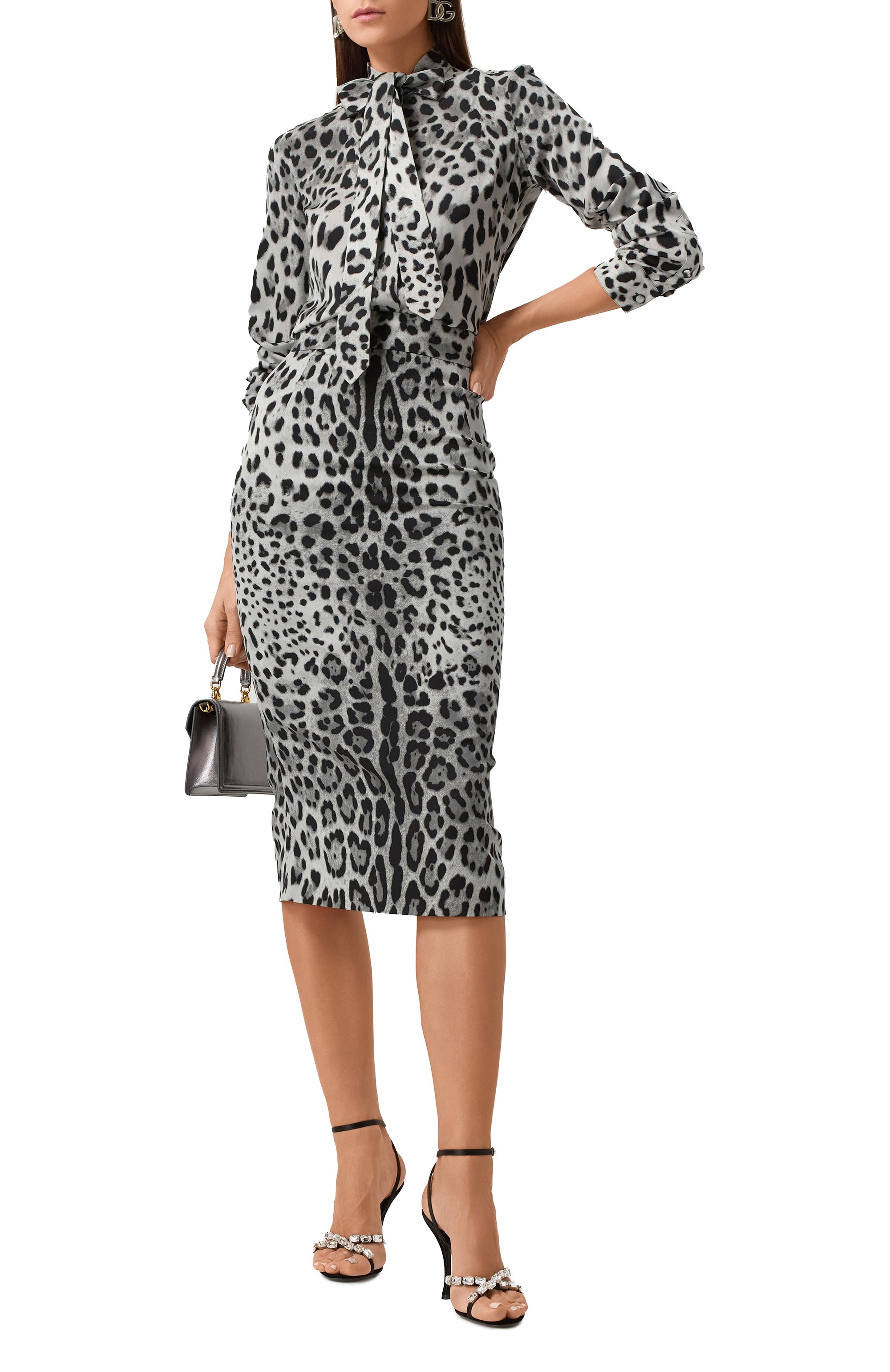 Шелковая юбка DOLCE & GABBANA леопардового цвета по цене 171000 руб., арт. F4B6UT/FSADD, фото 2 Шелковая юбка DOLCE & GABBANA, арт. F4B6UT/FSADD, фото 2