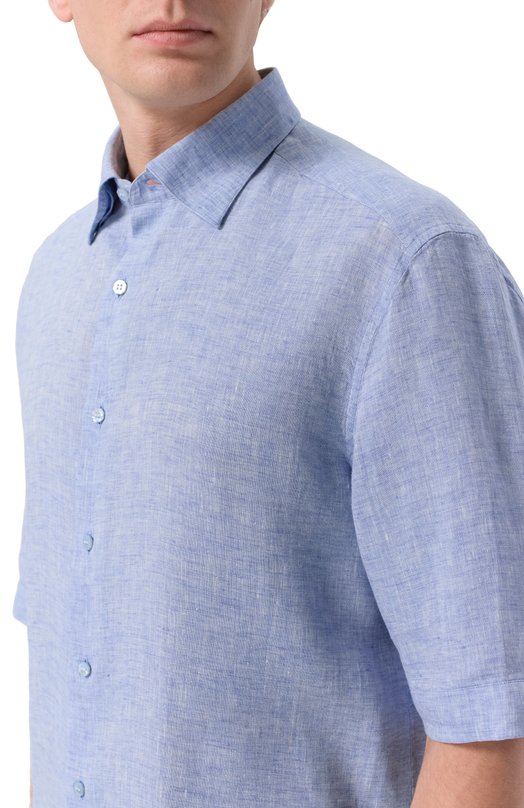 Льняная рубашка Stefano Ricci MC007892/BX2922 Голубой  MC007892/BX2922 Фото 5